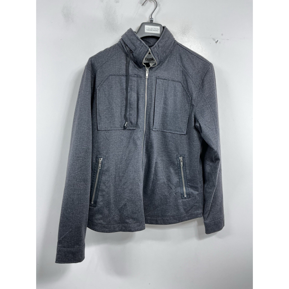 Womans Excellent Condition Tunellus Light Weight Short Jacket Large Gray